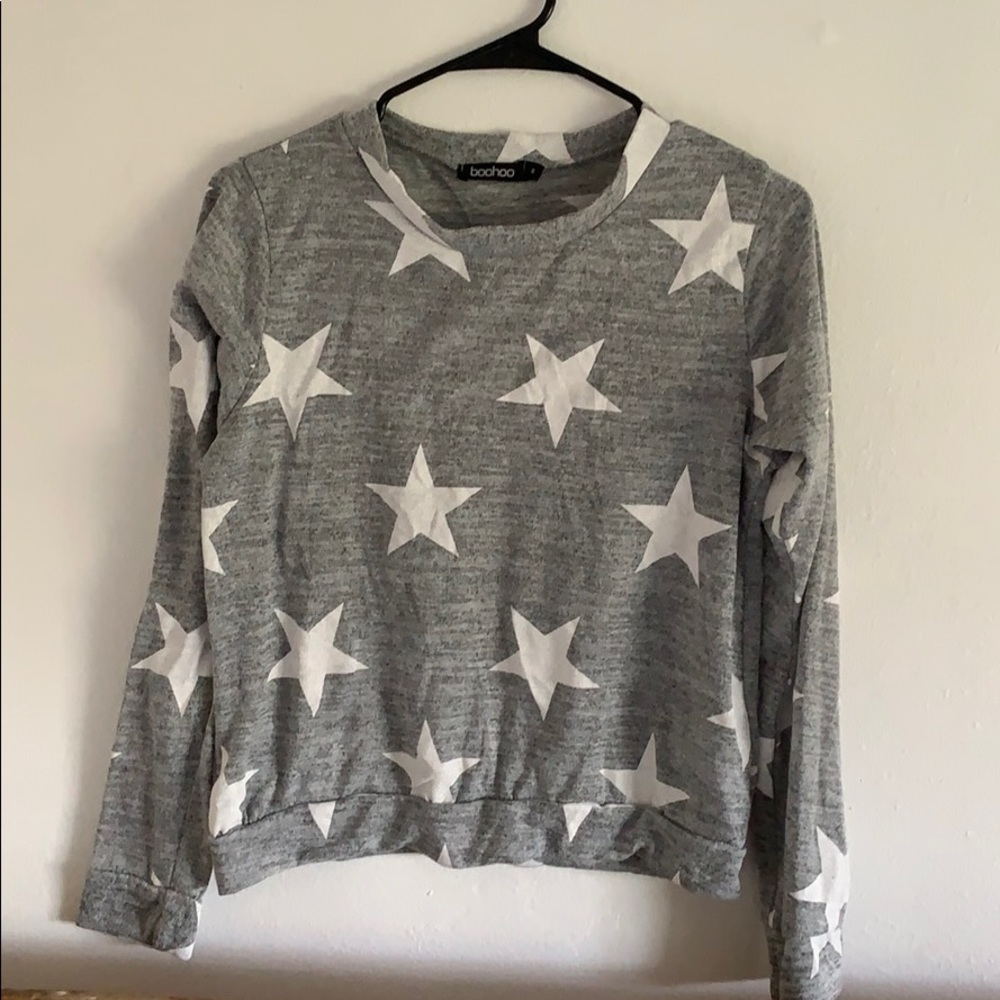 Grey and white star sweater